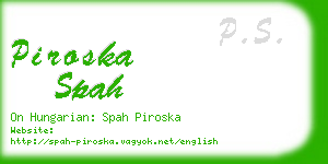 piroska spah business card